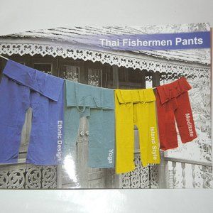 Thai Fisherman Pants - Unisex Orange, Black and White